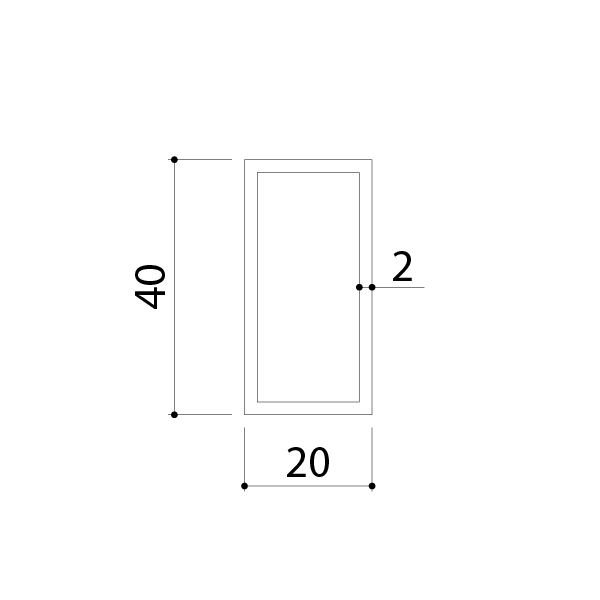 アルミカラー平角パイプ4020｜商品一覧｜ヤスダインテリアサプライ株式会社